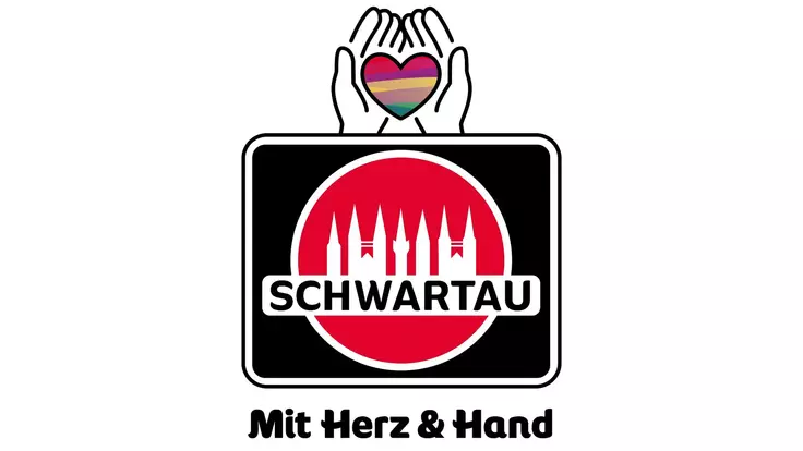 Dies ist ein Bild des Logos der Schwartauer Werke zur Initiative "Mit Hand und Herz".